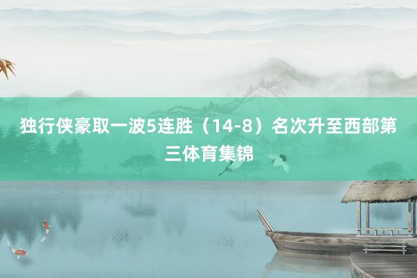 独行侠豪取一波5连胜（14-8）名次升至西部第三体育集锦