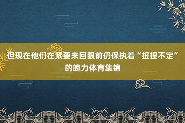 但现在他们在紧要来回眼前仍保执着“扭捏不定”的魄力体育集锦