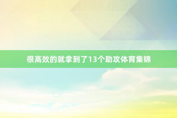 很高效的就拿到了13个助攻体育集锦