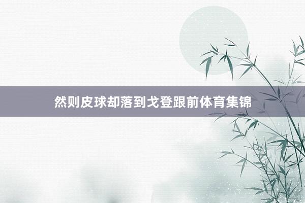 然则皮球却落到戈登跟前体育集锦