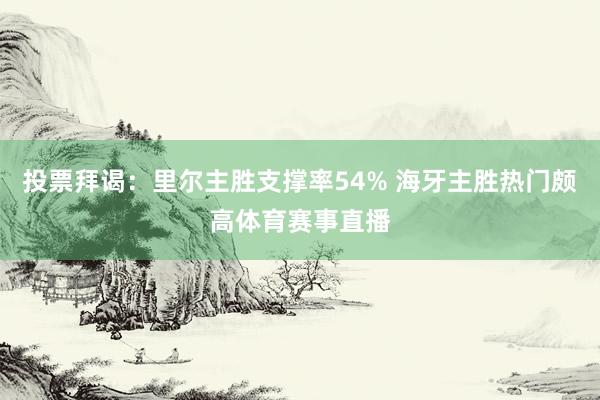 投票拜谒：里尔主胜支撑率54% 海牙主胜热门颇高体育赛事直播