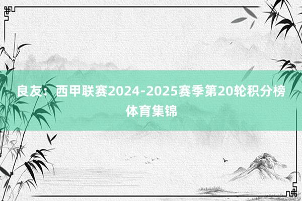 良友:西甲联赛2024-2025赛季第20轮积分榜体育集锦