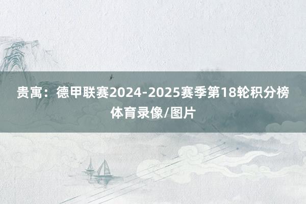 贵寓:德甲联赛2024-2025赛季第18轮积分榜体育录像/图片