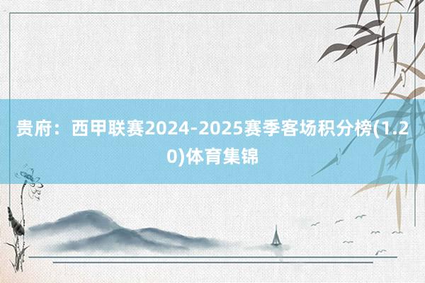 贵府:西甲联赛2024-2025赛季客场积分榜(1.20)体育集锦