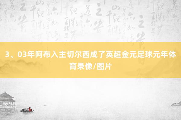 3、03年阿布入主切尔西成了英超金元足球元年体育录像/图片