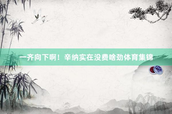 一齐向下啊！辛纳实在没费啥劲体育集锦