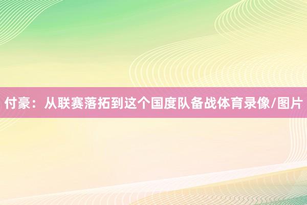 付豪：从联赛落拓到这个国度队备战体育录像/图片