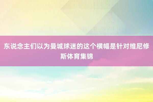东说念主们以为曼城球迷的这个横幅是针对维尼修斯体育集锦
