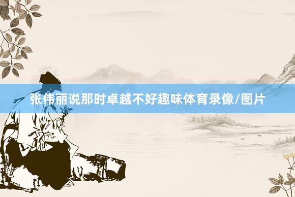 张伟丽说那时卓越不好趣味体育录像/图片