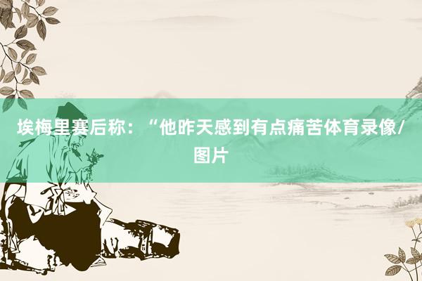 埃梅里赛后称：“他昨天感到有点痛苦体育录像/图片