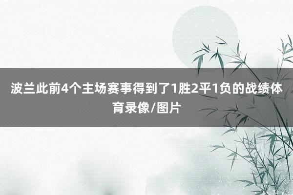 波兰此前4个主场赛事得到了1胜2平1负的战绩体育录像/图片