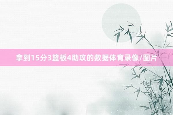 拿到15分3篮板4助攻的数据体育录像/图片