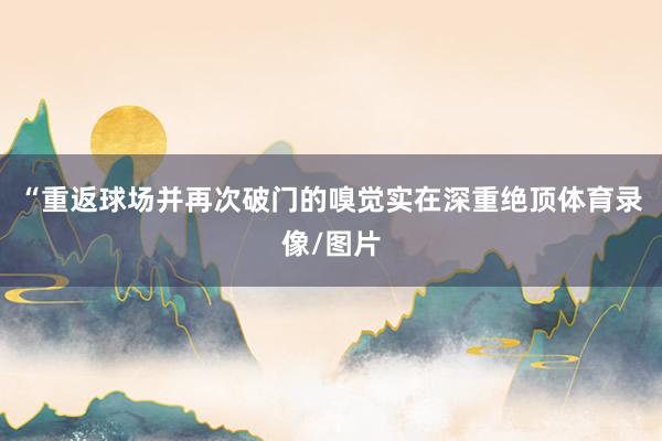 “重返球场并再次破门的嗅觉实在深重绝顶体育录像/图片