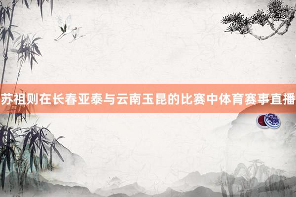 苏祖则在长春亚泰与云南玉昆的比赛中体育赛事直播