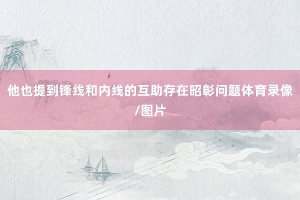 他也提到锋线和内线的互助存在昭彰问题体育录像/图片