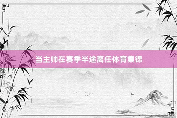 当主帅在赛季半途离任体育集锦