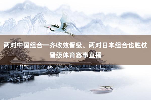 两对中国组合一齐收效晋级、两对日本组合也胜仗晋级体育赛事直播