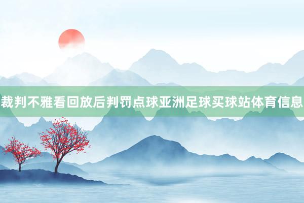 裁判不雅看回放后判罚点球亚洲足球买球站体育信息