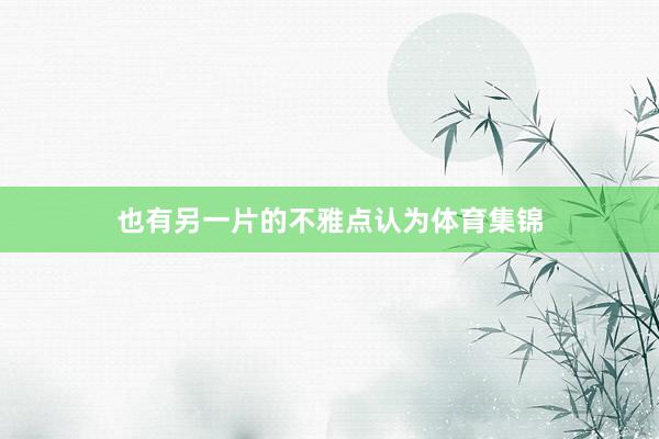 也有另一片的不雅点认为体育集锦