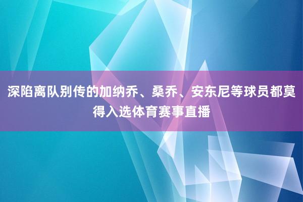 深陷离队别传的加纳乔、桑乔、安东尼等球员都莫得入选体育赛事直播