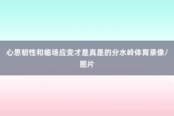 心思韧性和临场应变才是真是的分水岭体育录像/图片