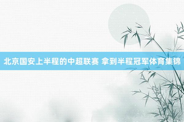 北京国安上半程的中超联赛 拿到半程冠军体育集锦