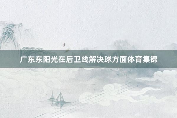 广东东阳光在后卫线解决球方面体育集锦