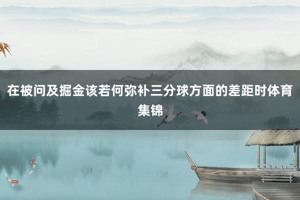 在被问及掘金该若何弥补三分球方面的差距时体育集锦