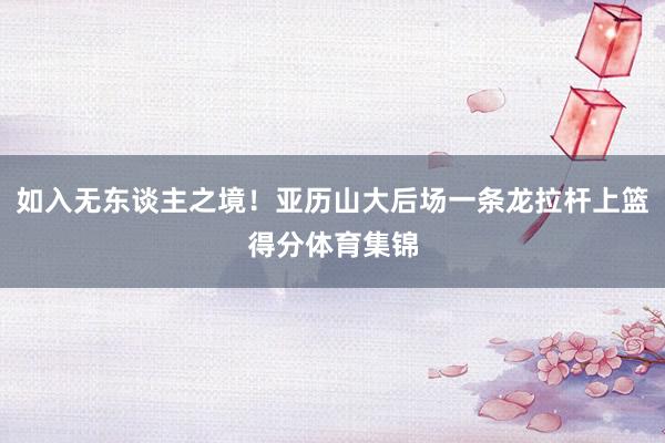 如入无东谈主之境！亚历山大后场一条龙拉杆上篮得分体育集锦