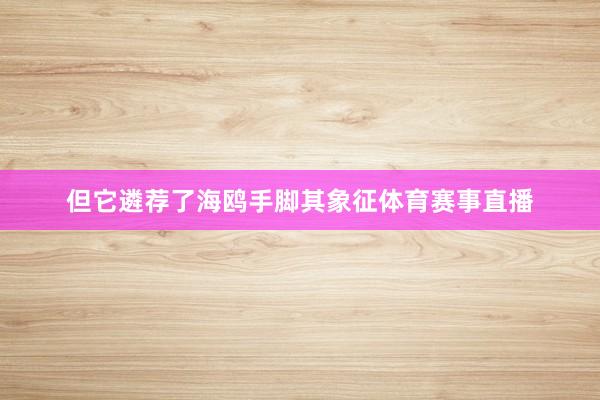 但它遴荐了海鸥手脚其象征体育赛事直播