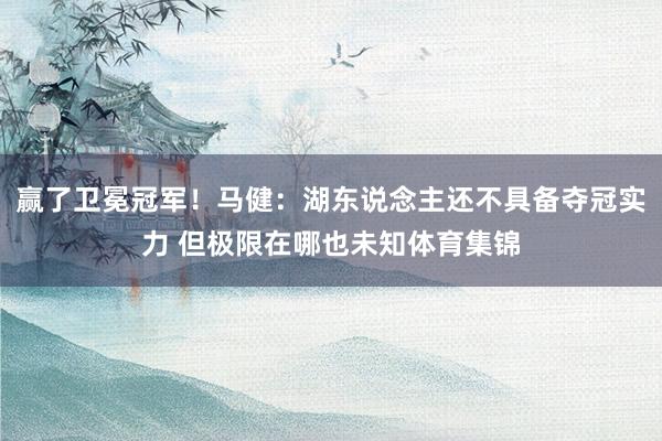 赢了卫冕冠军！马健：湖东说念主还不具备夺冠实力 但极限在哪也未知体育集锦