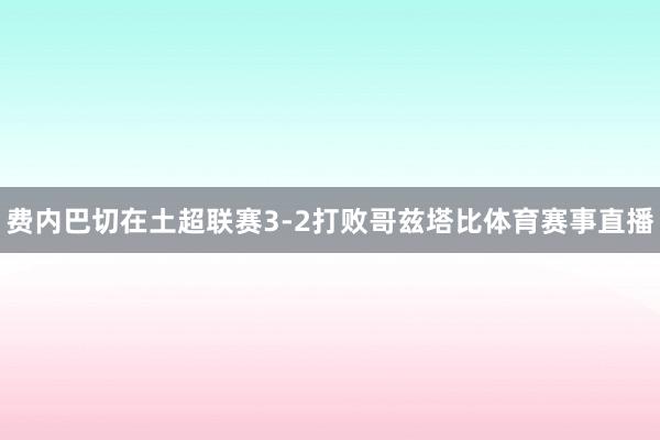 费内巴切在土超联赛3-2打败哥兹塔比体育赛事直播