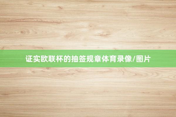 　　证实欧联杯的抽签规章体育录像/图片