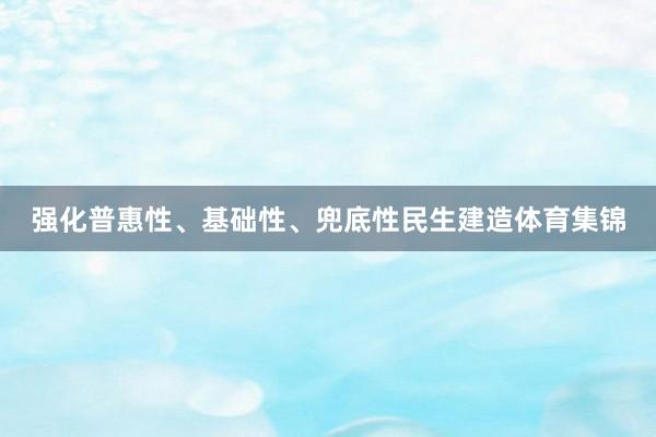 强化普惠性、基础性、兜底性民生建造体育集锦