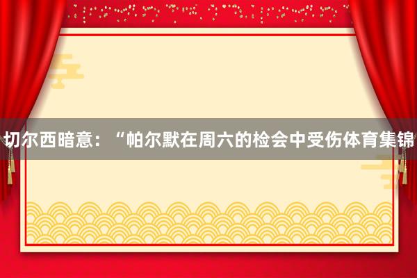 切尔西暗意：“帕尔默在周六的检会中受伤体育集锦