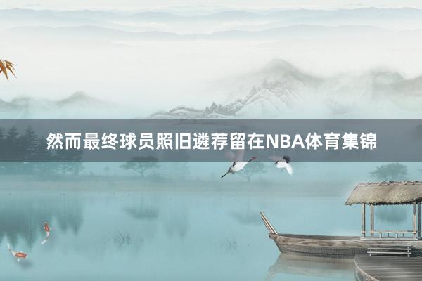 然而最终球员照旧遴荐留在NBA体育集锦