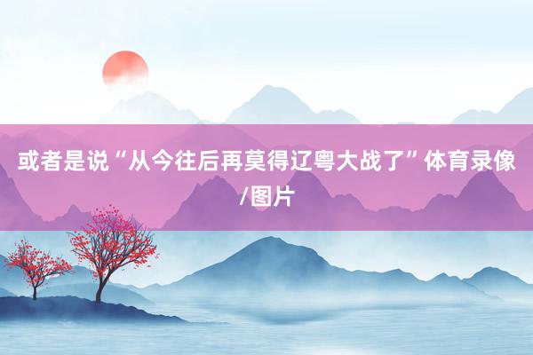 或者是说“从今往后再莫得辽粤大战了”体育录像/图片