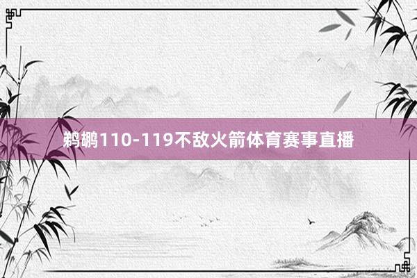 鹈鹕110-119不敌火箭体育赛事直播
